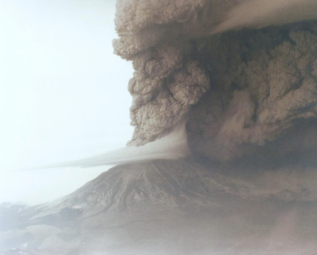 Mt. St. Helens erupting, photographed from a chartered plane by Rene DeHaan, May 18, 1980